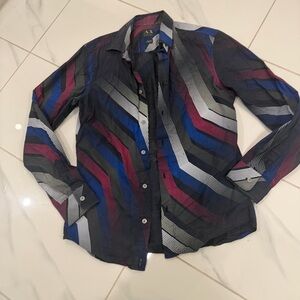 AX Armani Exchange Patterned Button-Up Shirt